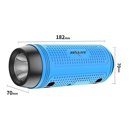 Portable Bluetooth Speaker with FM Radio and Flashlight