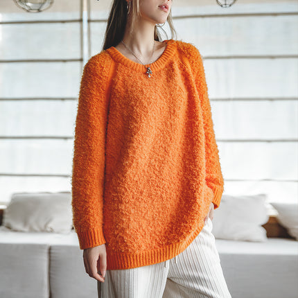 Vintage Orange Knit Pullover Sweater