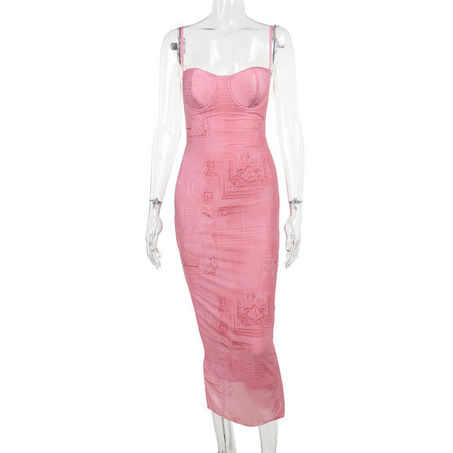 Robe élégante à lacets imprimée de style mode pour femmes