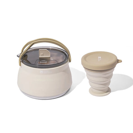 Ensemble bouilloire et tasse pliables portables