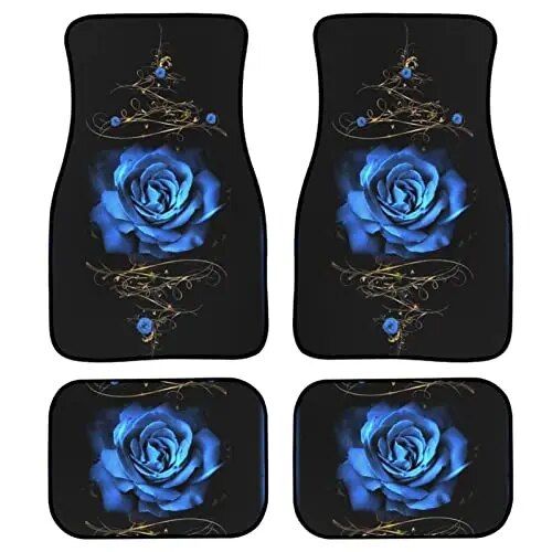 Red Rose Printed All-Weather Car Floor Mats (Set of 4) - Wnkrs