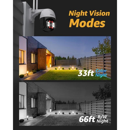 4MP High-Definition WiFi Security Camera with Color Night Vision & Motion Detection - Wnkrs