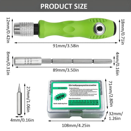 32-in-1 Multifunctional Screwdriver Set with Magnetic Bits
