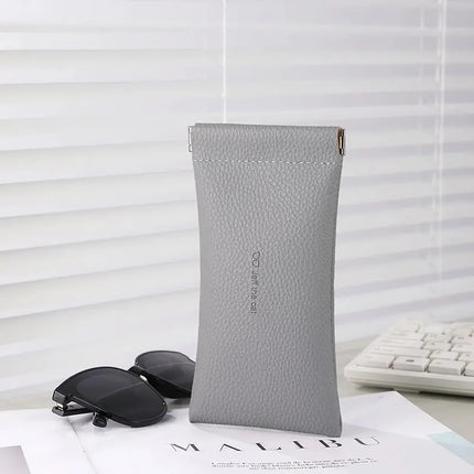 Elegant PU Leather Glasses Case with Automatic Closure