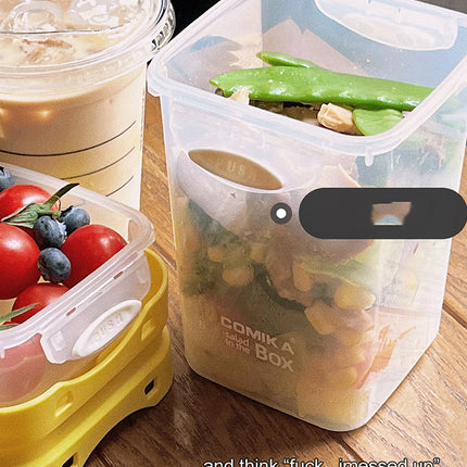 Salad Cup Light Food Fat Reduction Portable Take-out Cup Double-layer Lunch Box Yogurt Cup Oatmeal Cup Milkshake Cup - Wnkrs