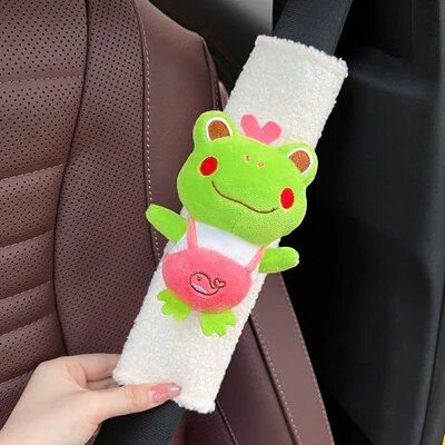 Plush Heart Frog Car Safety Belt Shoulder Cover - Wnkrs