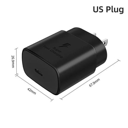 Cargador USB tipo C superrápido de 25 W con cable para teléfonos inteligentes y tabletas