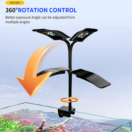 Lampe LED rotative à 360° pour aquarium avec minuterie