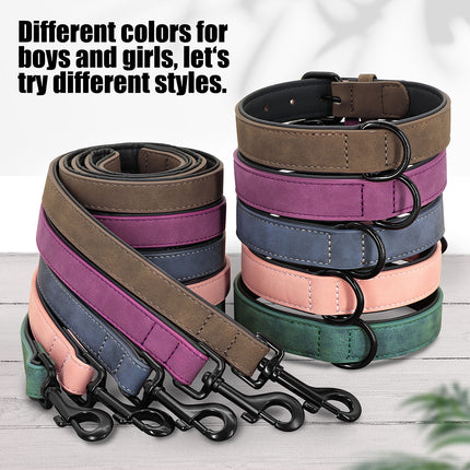 Conjunto de collar y correa acolchados y duraderos para perros de razas grandes