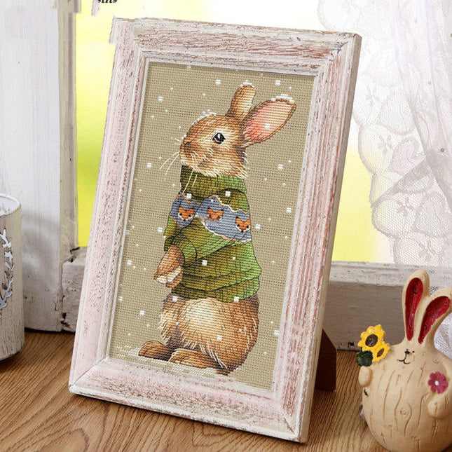 DMC Thread Cross Stitch Kit Sweater Animal Rabbit Decorative Painting - Wnkrs