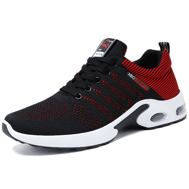 Fashion Mesh Shoes With Striped Design Men Outdoor Breathable  Lace-up Sneakers Csual Lightweight Running Sports Shoes For Men