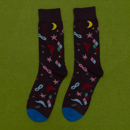 Chaussettes streetwear en coton pour hommes avec motif coloré