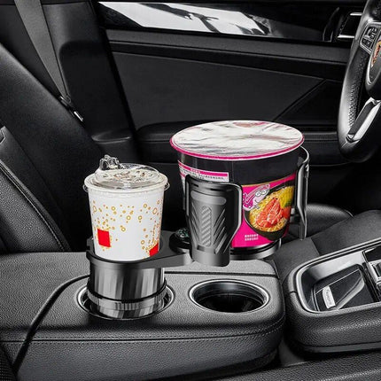 Multifunctional Carbon Fiber Car Cup Holder with Built-In Compass - Wnkrs