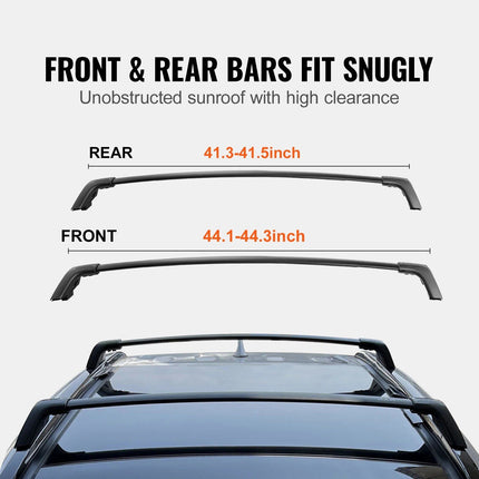 Toyota RAV4 2019-2023 Aluminum Roof Rack Cross Bars with 260lbs Capacity & Locks - Wnkrs