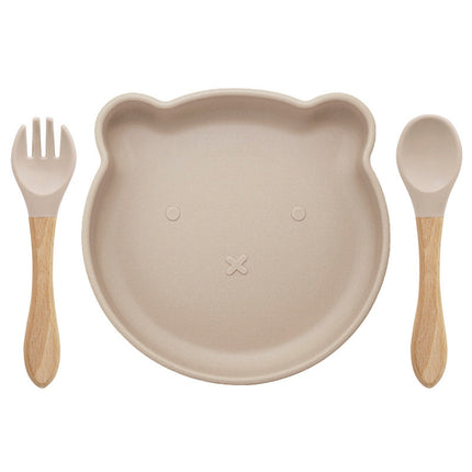 Food Supplement Tableware Set Silicone Spork Baby Products Bear Silicone Tableware - Wnkrs