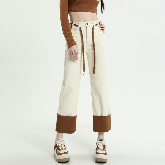 High Waist Straight Wide Leg Jeans