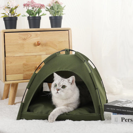 Winter Clamshell Kitten Tent: Cozy Cat Bed & House