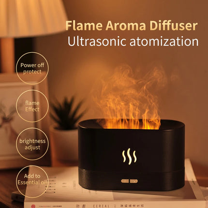 Difusor de llama aromático y humidificador ultrasónico con alimentación USB