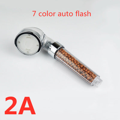 Color Changing LED Shower Head Temperature Sensor Handheld Mineral Anion Spa High Pressure Filter Shower Head