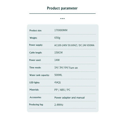 Difusor y humidificador ultrasónico de aceites esenciales de 500 ml para el hogar y la oficina