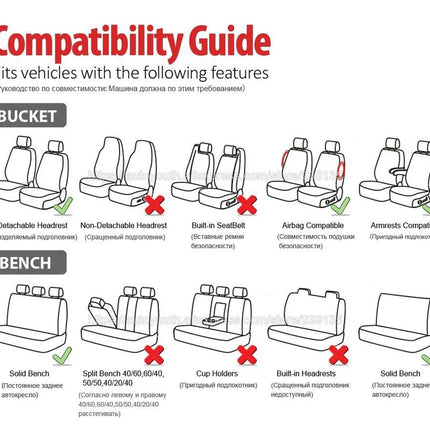 Universal Car Seat Covers with Sponge Padding for Most Cars, Trucks, SUVs, and Vans - Wnkrs