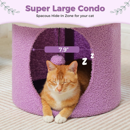 Cama de lujo para gatos de dos pisos con posadero para flores