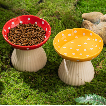 Bol en céramique pour animal de compagnie en forme de champignon mignon