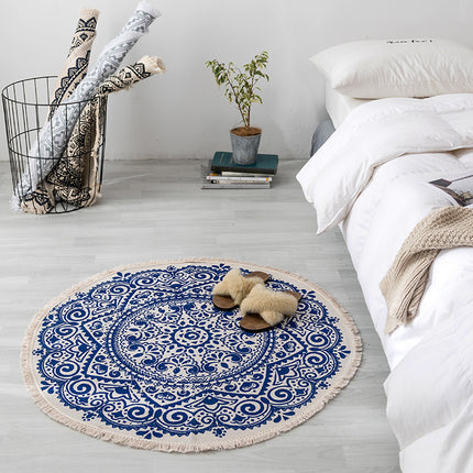 Ethnic style round carpet floor mat - Wnkrs