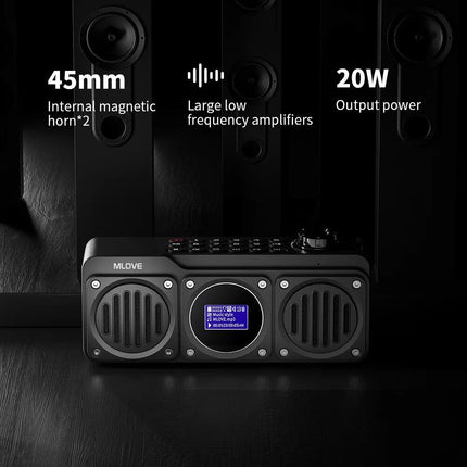 Portable Bluetooth Speaker with FM Radio, Waterproof, LCD Display; MLOVE BV810 - Wnkrs