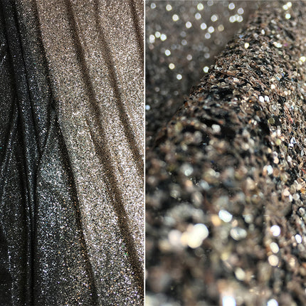 Bright And Full Version Of Black Gold Black Silver Hot Sequined Fabric - Wnkrs