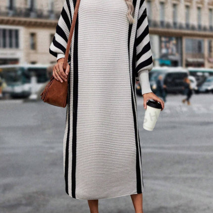 Casual Unisex Style Striped Long Knitted Dress