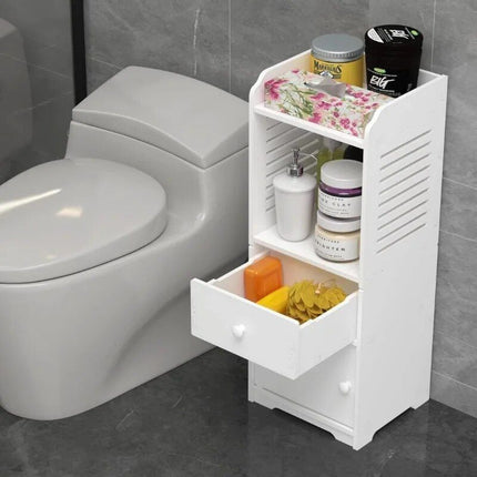 Compact White Bathroom Storage Cabinet - Wnkrs