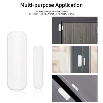 Capteur de porte et fenêtre Tuya WiFi Zigbee avec batterie, système d'alarme de sécurité domestique intelligent, commande vocale via Alexa Google Home Smart