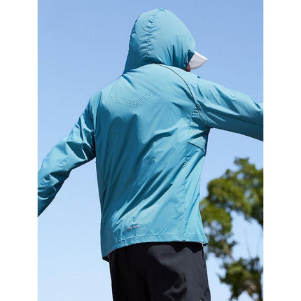 Chaqueta de running de verano con capucha y protección UV transpirable