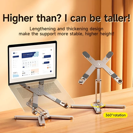 360° Rotating Folding Aluminum Laptop Stand with Heat Dissipation