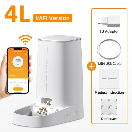 Distributeur automatique de nourriture pour animaux de compagnie intelligent avec Wi-Fi