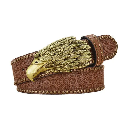 Ceinture en cuir gaufré style western vintage pour homme