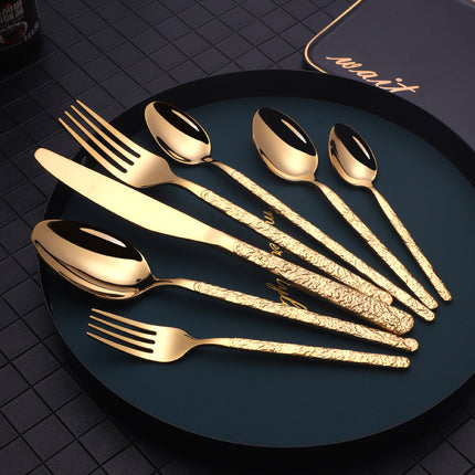 Embossed Textured Handle Steak Cutlery Western Cutlery - Wnkrs