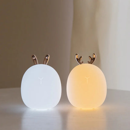 Adorable luz de noche LED con forma de conejo y ciervo