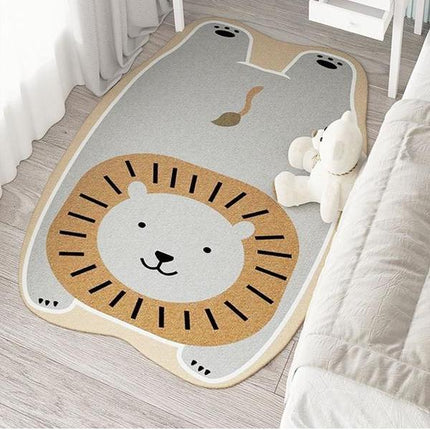 Bonitas alfombras decorativas para sala de estar con animales: alfombra de dormitorio con dibujos animados suaves y afelpados