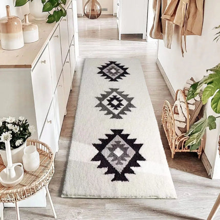 Tapis en peluche à motifs géométriques