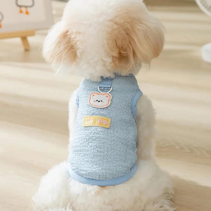 Gilet d'été mignon pour chien avec anneau en D - Vêtements respirants pour chiens de petite et moyenne taille