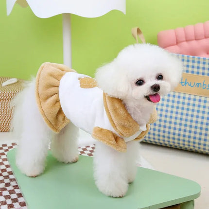 Robe à col en peluche pour chiens et chats