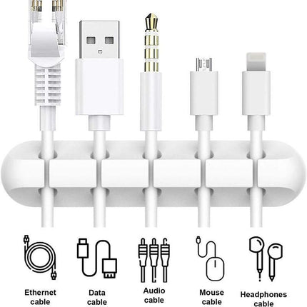 Multi-Slot White Silicone Cable Organizer - Wnkrs