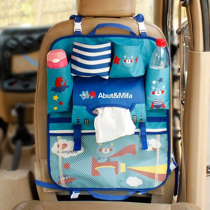 Fun and Functional Kids Cartoon Car Back Seat Organizer - Wnkrs