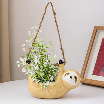 Sloth Hanging Ceramic Wall Vase