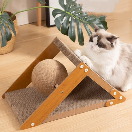 Boule en sisal pour chat avec protection de canapé résistante aux rayures et poteau pour affûter les griffes