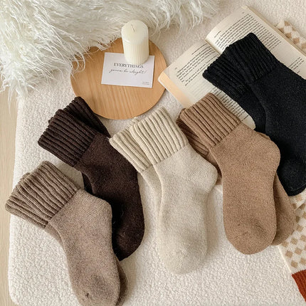 Chaussettes d'hiver basses en laine épaisse et cachemire pour femmes