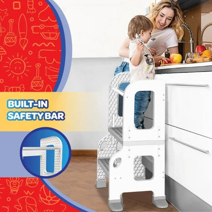 Kitchen Helper Stool for Toddlers 2-in-1 Safety Step Stool - Wnkrs