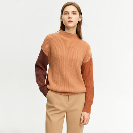 Haut en tricot épissé minimaliste pour femme